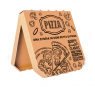 Krabica na pizzu z vlnitej lepenky 33 x 33 x 3 cm [100 ks]  WGO - BEST, lepšia pevnosť_1