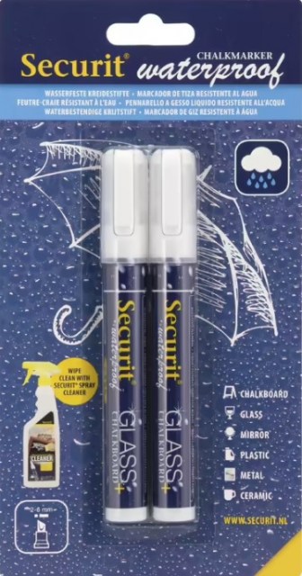 Securit stredný vodeodolný popisovač, šírka hrotu 2 - 6 mm / 2 ks v balení, White_1