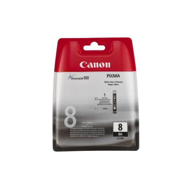 Atramentová náplň Canon CLI-8Bk pre Pixma iP4200/5300/MP500/530/600/610/800 black (400 str