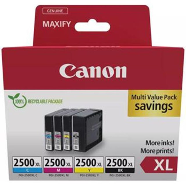 Atramentová náplň Canon PGI-2500 pre MAXIFY iB4050/MB5050/MB5350 XL multipack BK/C/M/Y_1