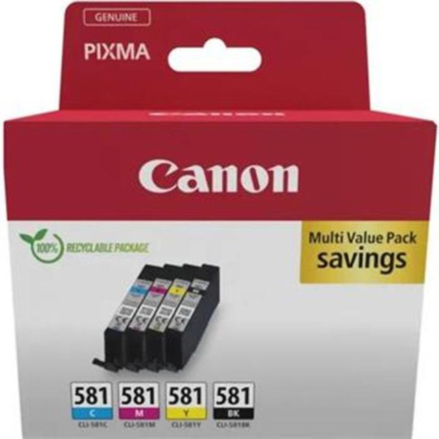 Atramentová náplň Canon CLI-581 BK/C/M/Y multipack pre TS6150/TS8150/TR7550 (4*5,6ml)_1
