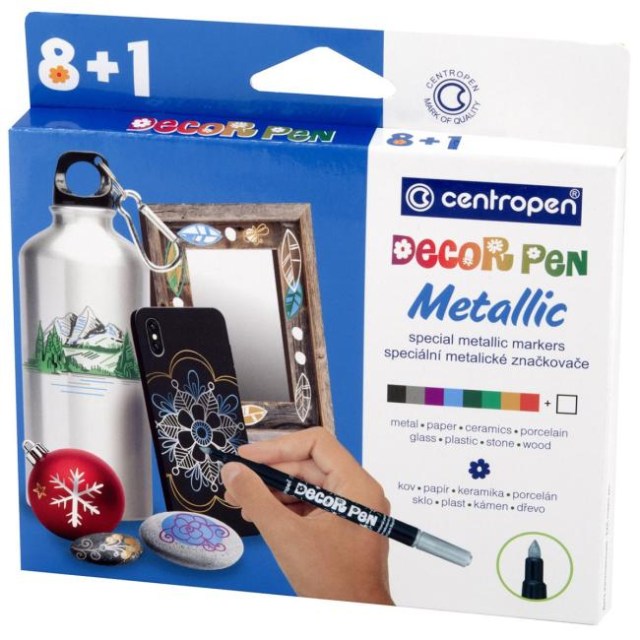 Sada Centropen 2737 Decor pen metallic 8+1ks_1