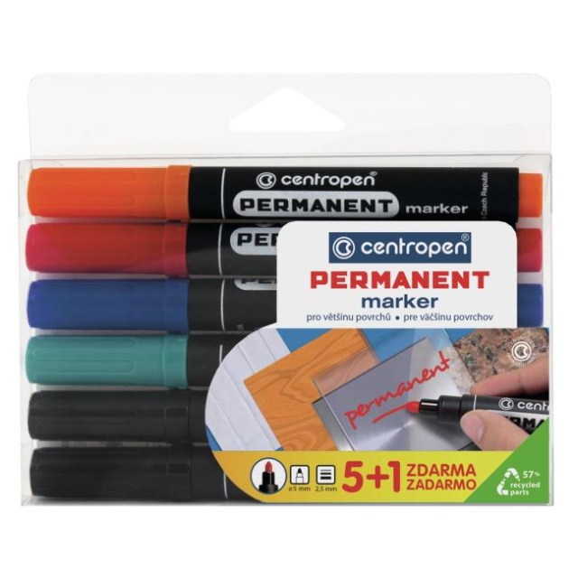 Sada permanentných popisovačov Centropen 8566/5+1_1