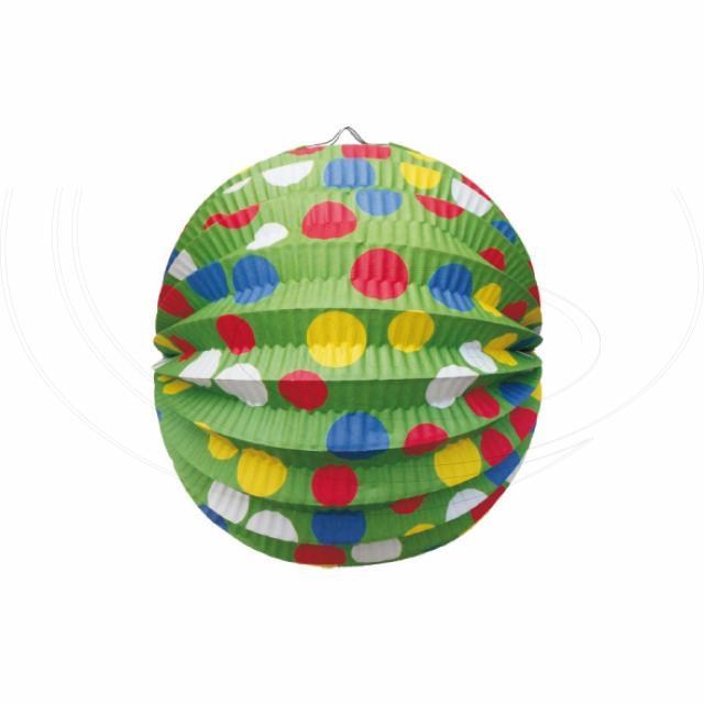 Lampión (PAP) guľa Party zelený O24cm [1 ks] - DOPREDAJ_3
