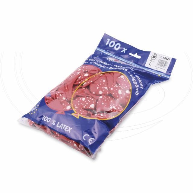 Nafukovací balónik Srdce bielo/červený O30cm L [100 ks]_2