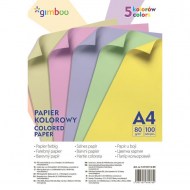 Farebný papier Gimboo A4 100 listov 80g 5 pastelových farieb_1