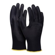 Rukavice pletené, polomáčané DONAU SAFETY PU kat. II čierne veľ. 10_1