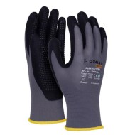 Rukavice pletené, polomáčané DONAU SAFETY Flex-Dotted, kat. II šedé veľ. 10_1