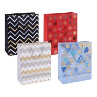 Darčeková taška DONAU HOME, laminovaná, 25x30x10cm, celoročná, šnúrka, mix motívov bez mož