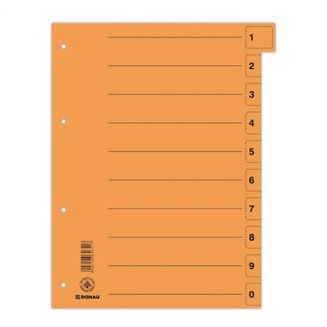 Kartónový rozraďovač DONAU odtrhávací oranžový_1