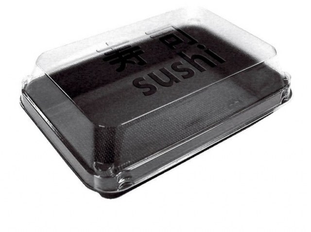 Krabička Sushi PS Black/Transparent 185x134x54 mm [200 ks]_1