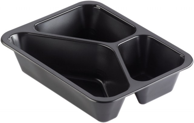 Duni krabička 3-dielna Black - Cater, PP, 227x178x50 mm [216 ks] - ZMC3_1