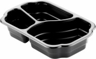 Duni krabička Take-away 3-dielna Black - PP/M, 250x159x48 mm [246 ks]_1