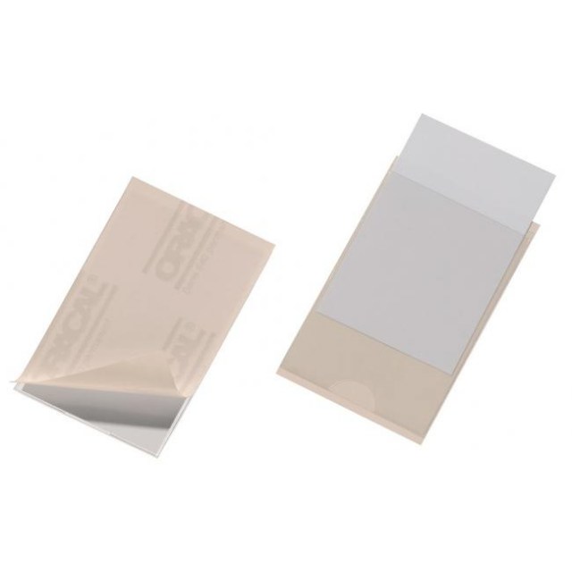 Samolepiace vrecko vizitkové s otvorom zboku DURABLE 63x94mm 10ks_1