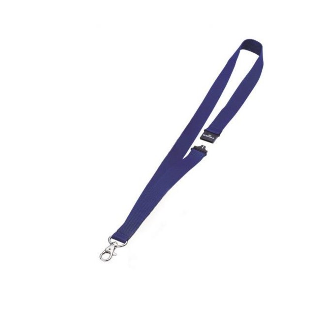 Závesný remienok DURABLE 20 mm so skobou modrý 10ks_1