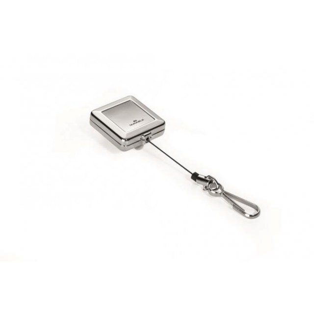 Výsuvný kotúč kovový hranatý s karičkou DURABLE JOJO CHROME QUADRO strieborný 1ks_1