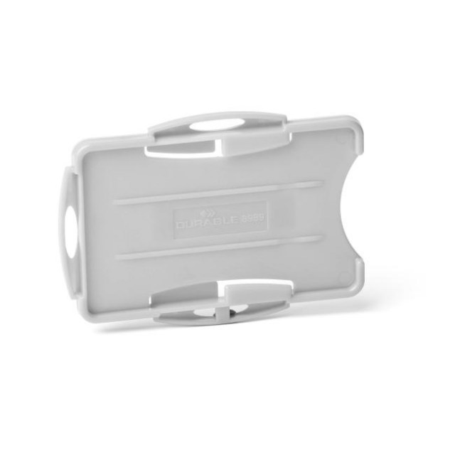 Visačka na 2 plastové karty otvorená DURABLE ECO sivá 87x54mm 10ks_1