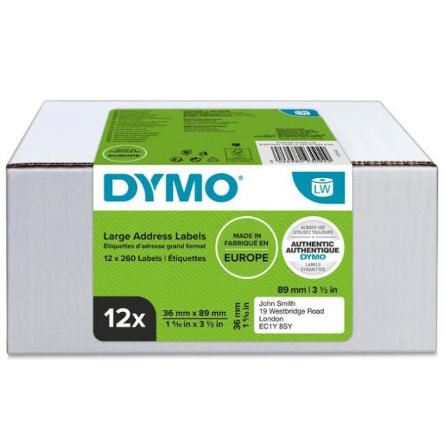 Samolepiace etikety Dymo LW 89x36mm adresné veľké biele 3120ks_1