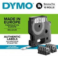 Samolepiaca páska Dymo D1 9 mm čierna/biela, 10ks_1