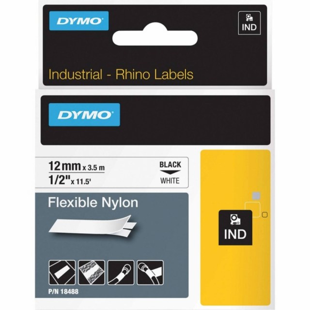 Flexibilná vinylová páska Dymo Rhino 12 mm biela/čierna_1