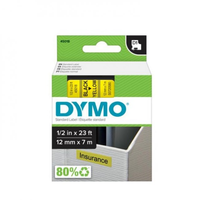 Samolepiaca páska Dymo D1 12 mm žltá/čierna_1