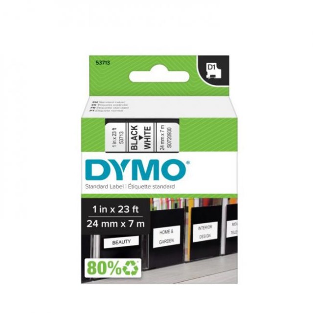 Samolepiaca páska Dymo D1 24 mm biela/čierna_1