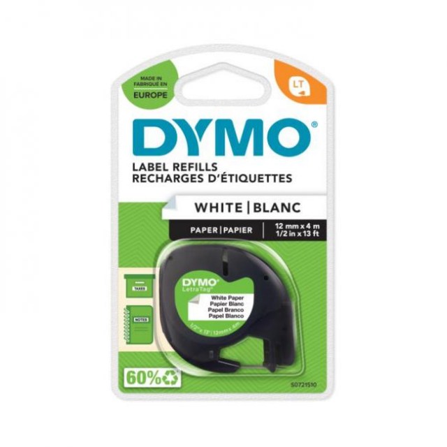 Páska Dymo pre Letratag papierová biela 12mm x 4m_1