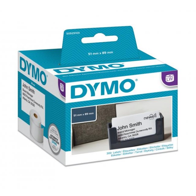 Samolepiace etikety Dymo LW 89x51 mm menovky bez lepidla biele_1