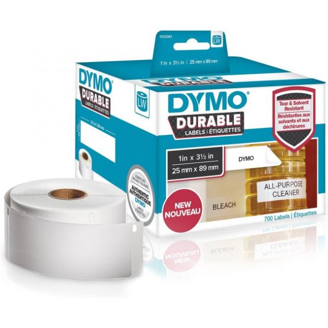 Samolepiace etikety Dymo LW 89x25mm polypropylénové s ochrannou vrstvou biele_1