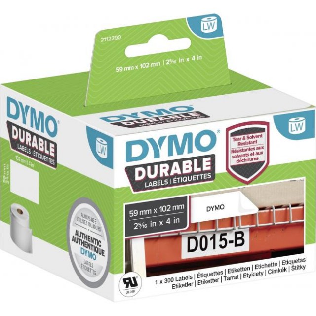 Samolepiace etikety Dymo LW 102x59mm polypropylénové s ochrannou vrstvou biele_1