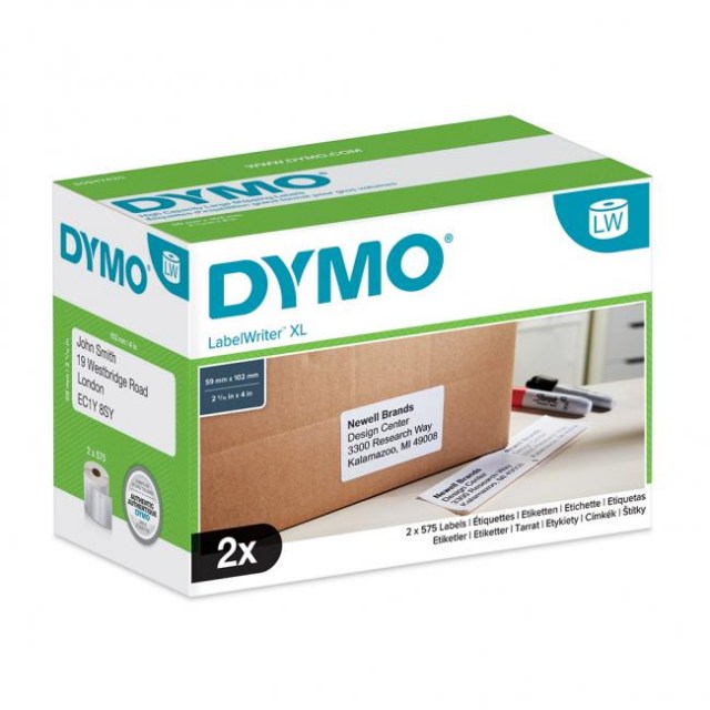 Samolepiace etikety Dymo LW 4XL 102x59 mm veľké expedičné biele_1
