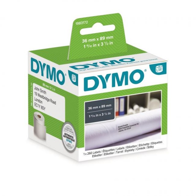 Samolepiace etikety Dymo LW 89x36mm adresné veľké biele 260ks_1