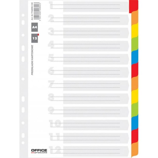 Kartónový rozraďovač Office Products 12-dielny biely_1