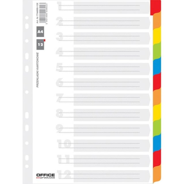 Kartónový rozraďovač Office Products 12-dielny biely_1