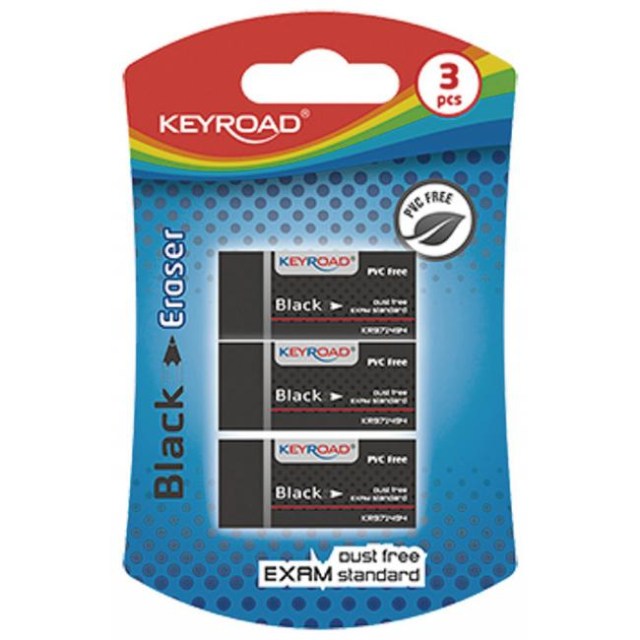 Guma KEYROAD Black 3ks blister čierna_1
