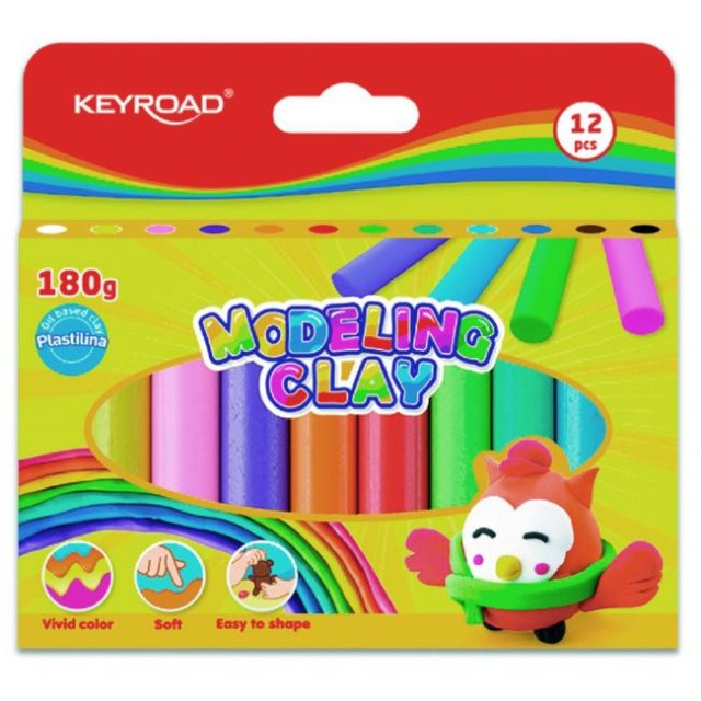 Plastelína KEYROAD 12 ks neónová blister mix farieb_1