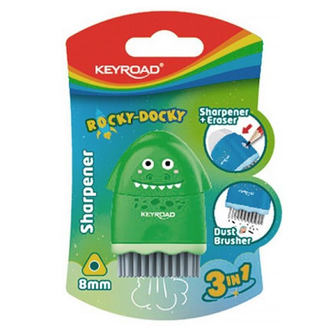 Strúhadlo KEYROAD ROCKY-DOCKY plastové s nádobou na odpad blister mix farieb_1