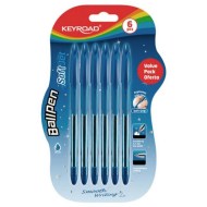 Guľôčkové pero KEYROAD Soft Jet 0,7mm 6 ks blister modré_1