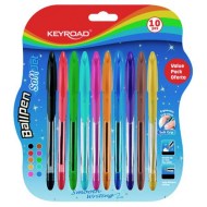 Guľôčkové pero KEYROAD Soft Jet 0,7 mm 10 ks blister mix farieb_1
