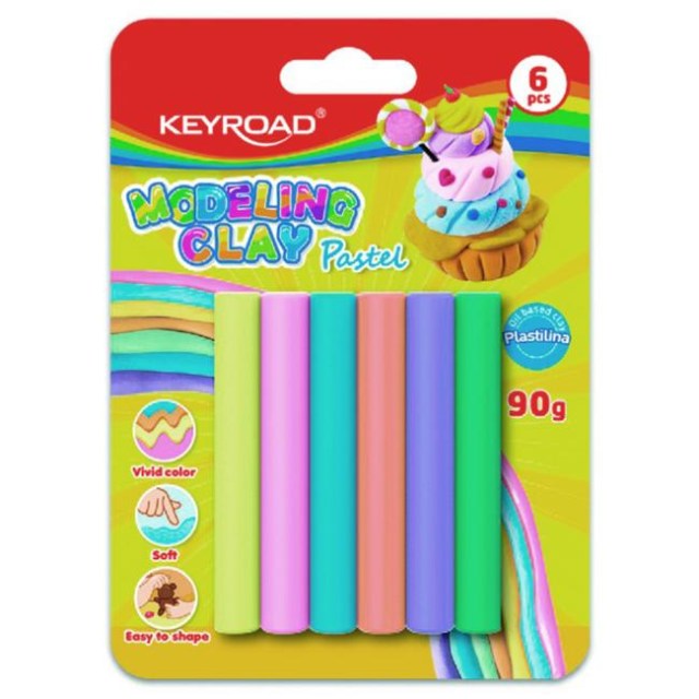 Plastelína KEYROAD 6ks pastel blister mix farieb_1