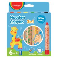 Voskovo-akvarelové farbičky KEYROAD 6f + strúhadlo_1