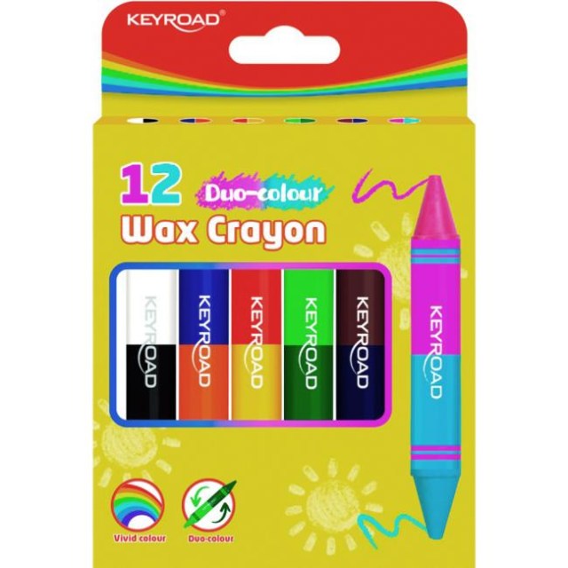 Voskové pastelky KEYROAD Duo 6ks/12 farieb_1