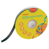 Stuha KEYROAD dvojitá saténová 12 mm x 22,86 m na cievke čierna_1