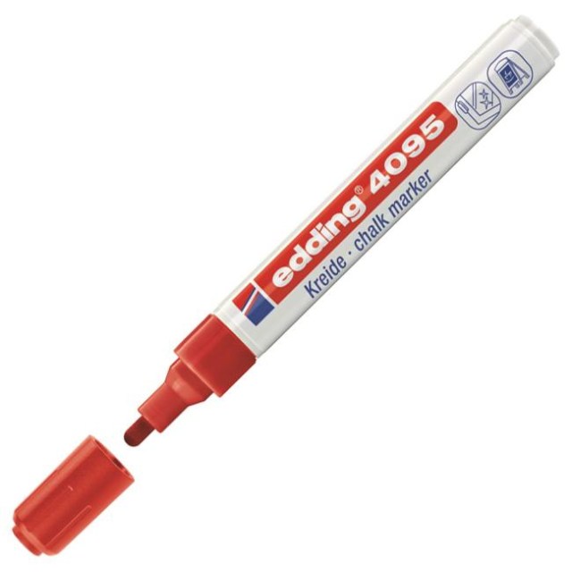 Kriedový popisovač edding 4095 červený_1