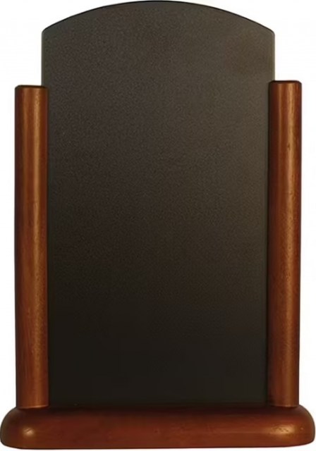 Stolný stojanček s tabuľkou 15x21 cm, stredný, lakovaný, Dark Brown_1