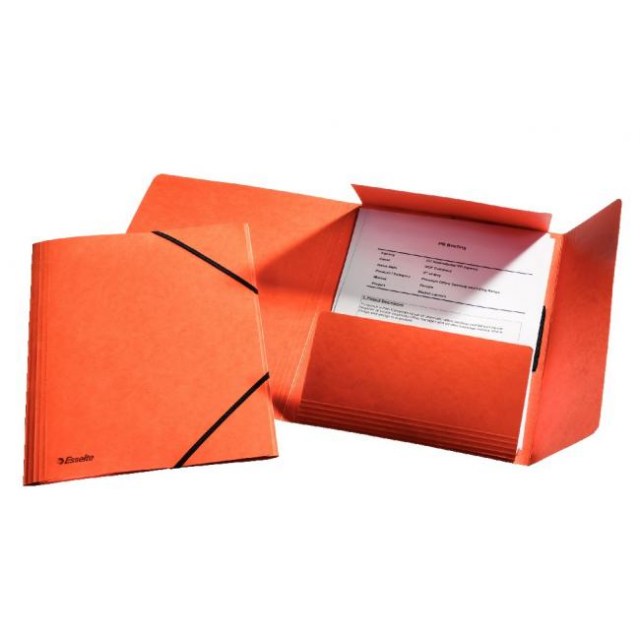 Prešpánový obal s gumičkou Esselte oranžový_1