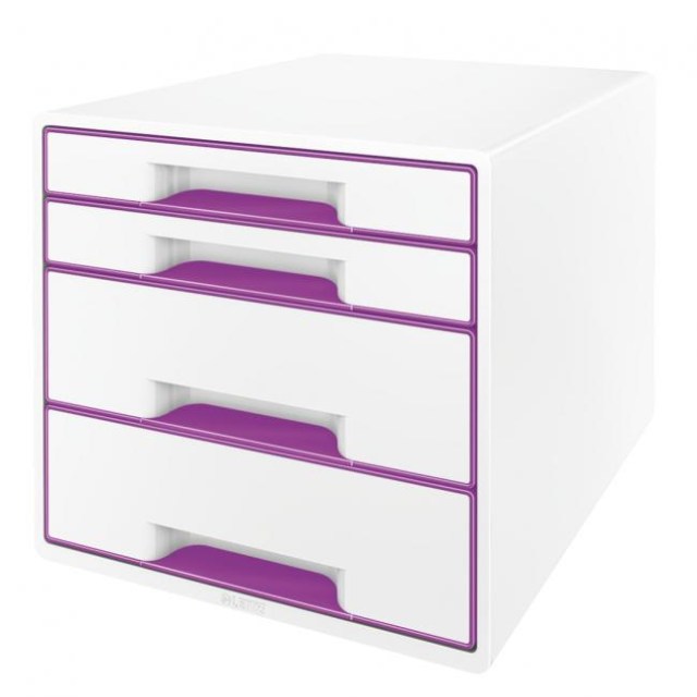 Zásuvkový box Leitz WOW purpurový, 4 šuflíky_1