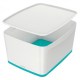 Úložný box s vekom Leitz MyBox, veľkosť L biela/ľadovo modrá_1