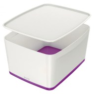 Úložný box s vekom Leitz MyBox, veľkosť L biela/purpurová_1