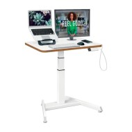 Stôl na sedenie/státie elektrický s kompaktnou doskou, biely_1